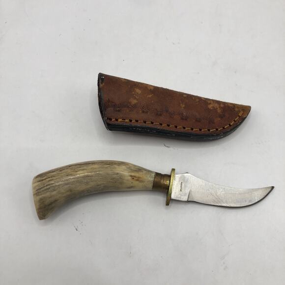 Vintage Fixed Blade Hunting Knife & Sheath - Pakistan 5.5” - Picture 1 of 8